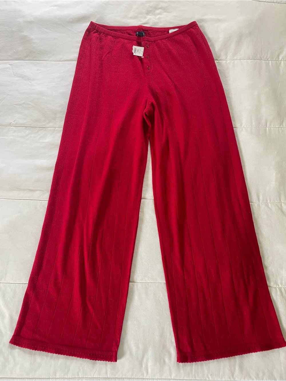 GapBody Red Knit Wide-Leg Pants